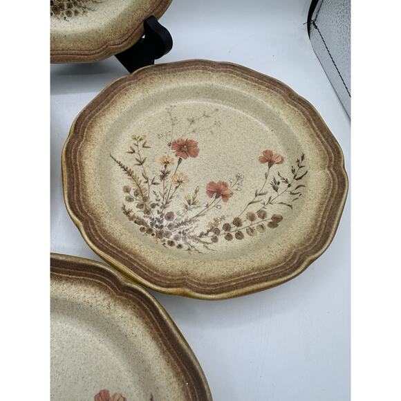 Mikasa Vintage Wheat Brown Stoneware 8” Salad Plates Set Of 4 - Picture 5 of 7